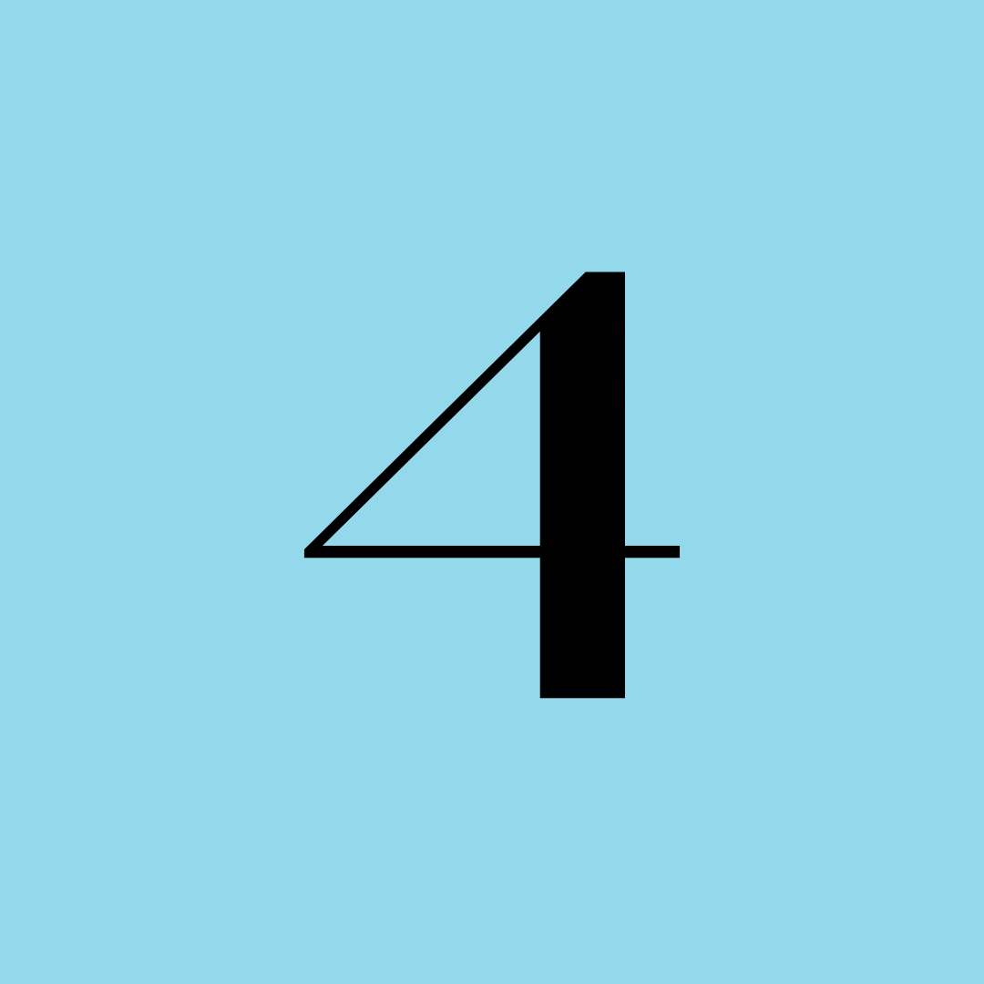 blue background with the number '4' in the middle